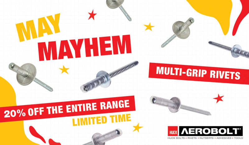 May Mayhem - 20% Off Standard Rivets & Selected Tools