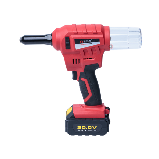 Battery rivet gun for standard multi-grip rivets