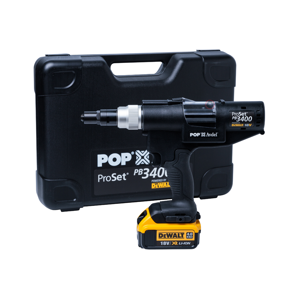 Pop® PB3400 Cordless Rivet Gun with case