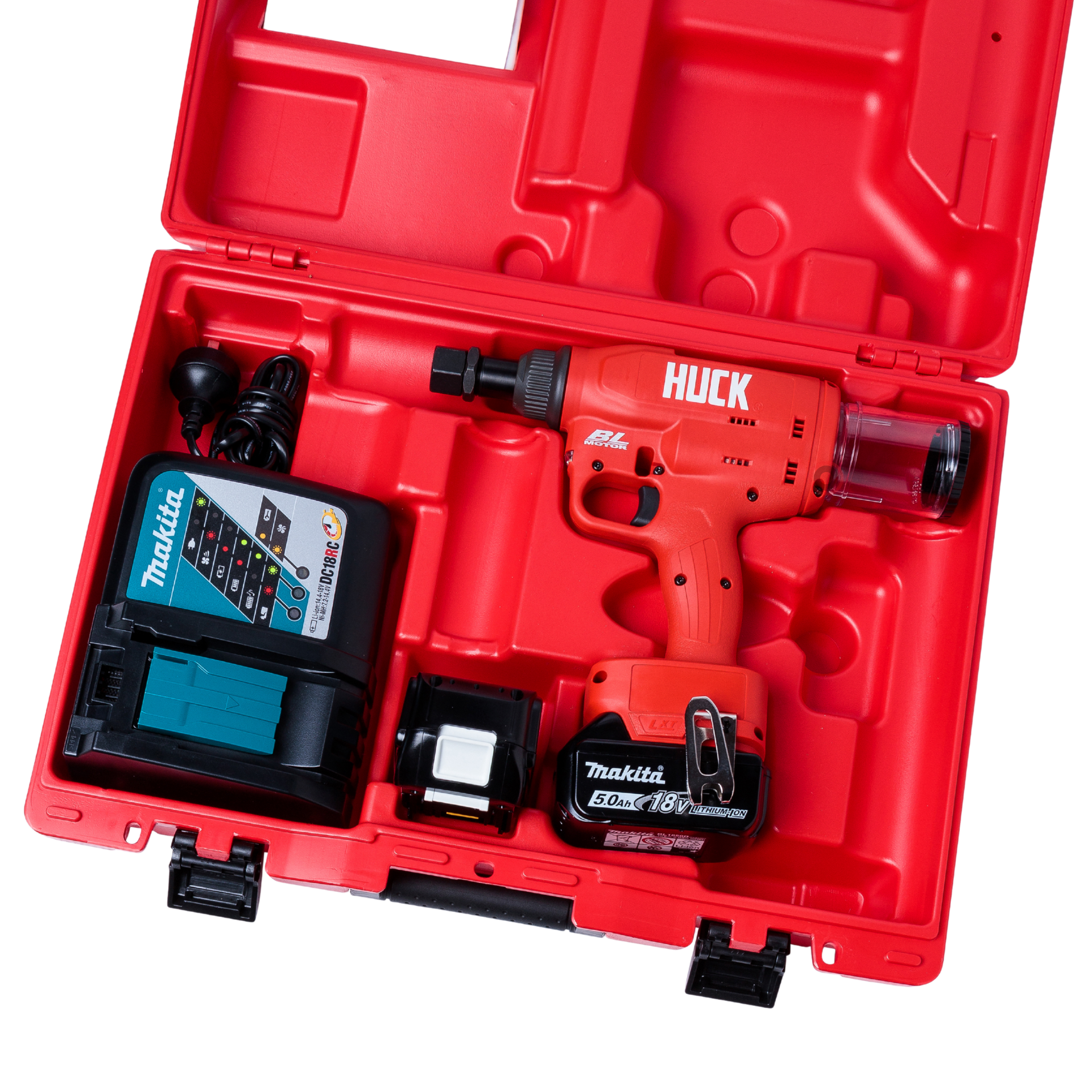 Battery Huck Makita Gun BV4500 within carry case, charger + batteries  